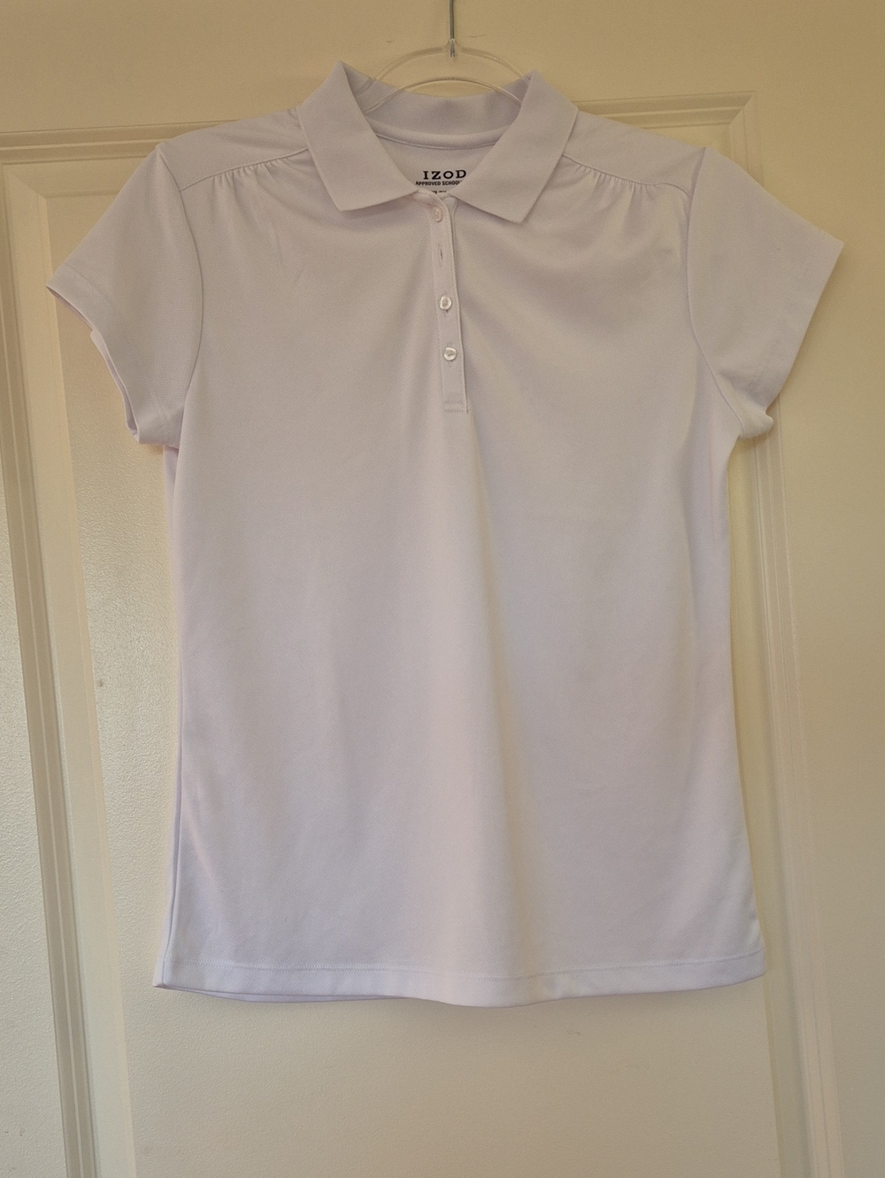 Izod White Girls Polo Shirt with Button Placket *Like New!